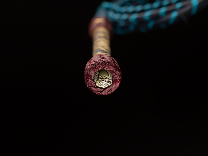 The concho of an 8 foot Nightlord Bullwhip
