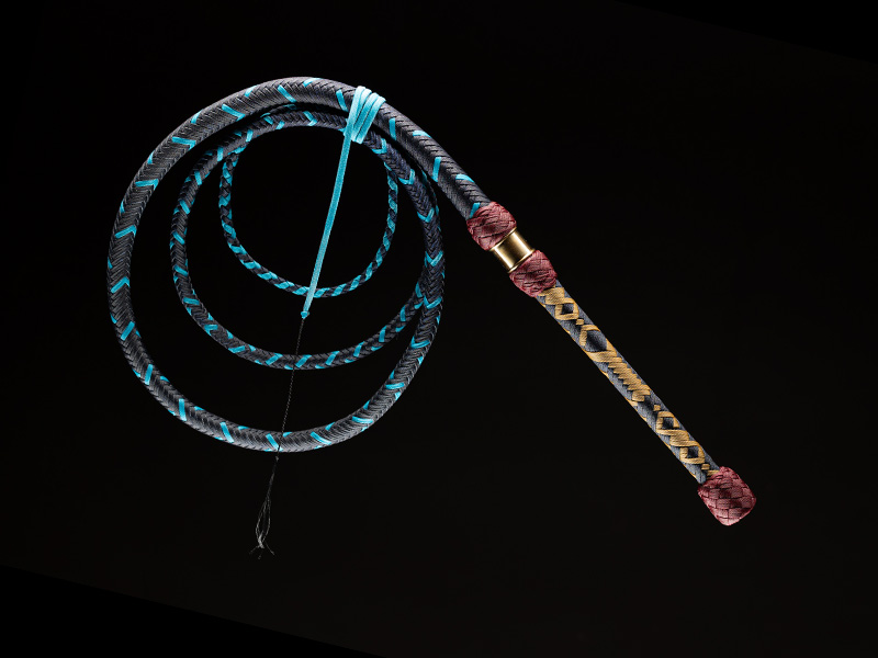 An 8 foot Nightlord Bullwhip — alternate angle