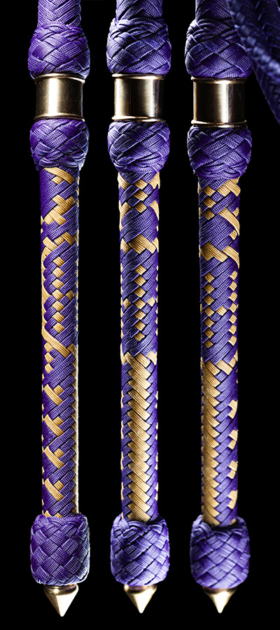 The handle of an 8 foot Emperor's Bullwhip — detail