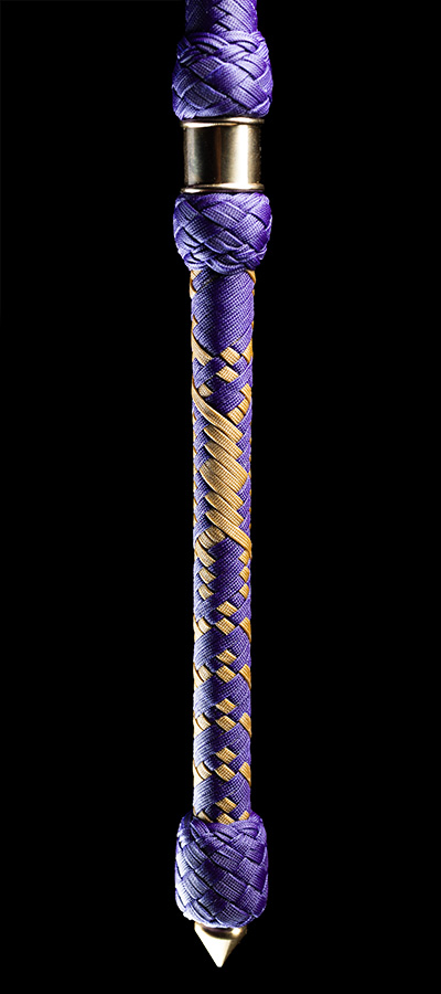 The handle of an 8 foot Emperor's Bullwhip — close-up
