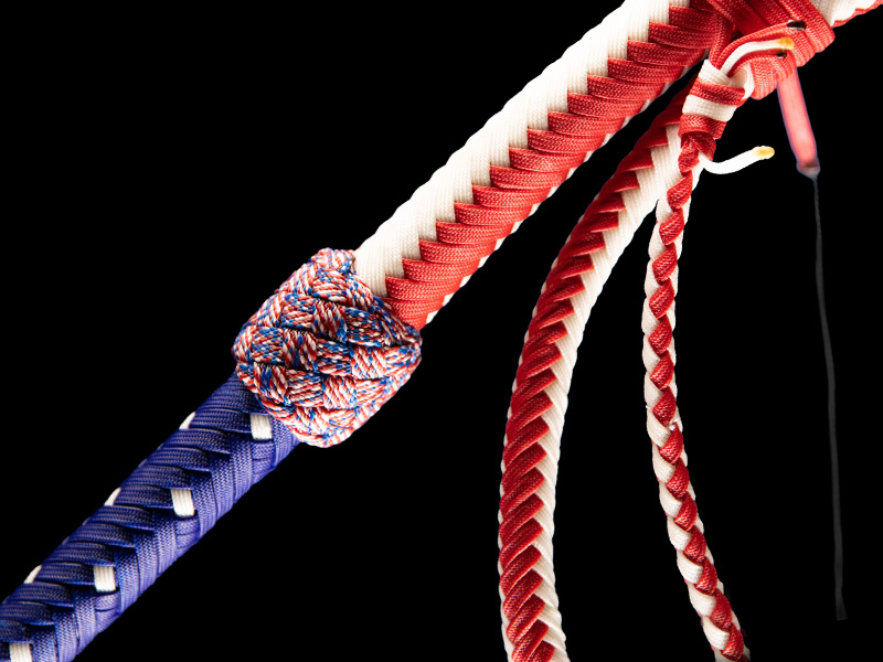 The transition of a 6 foot Star Spangled Bullwhip