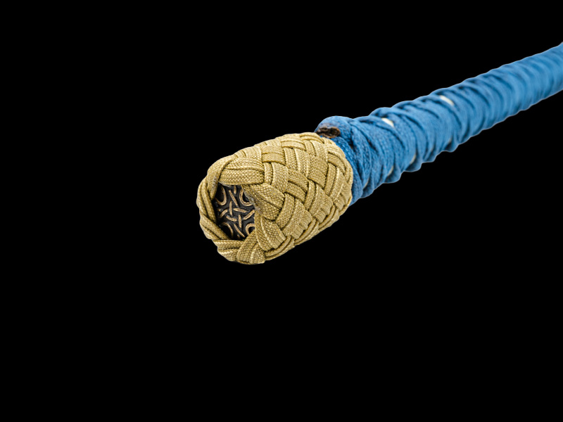 The concho of a 10 foot One Winged Bullwhip