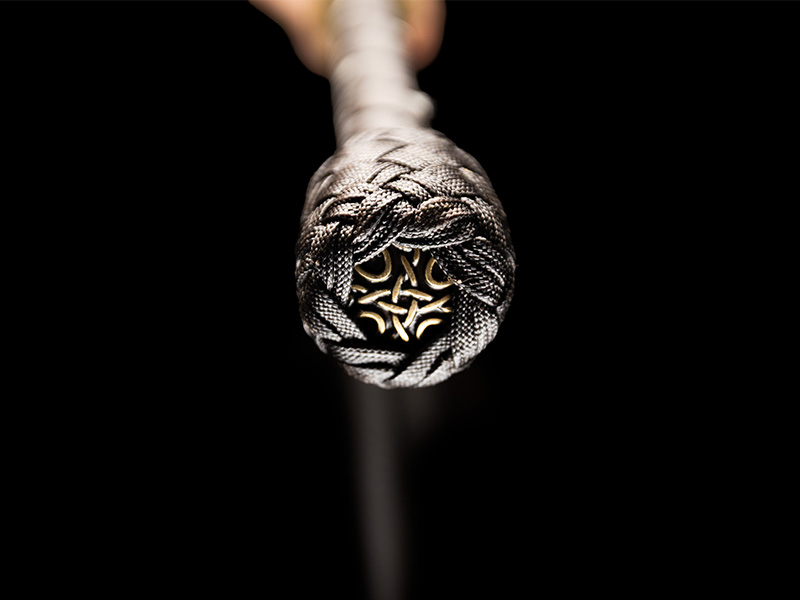 The concho of an 8 foot Belmont Bullwhip