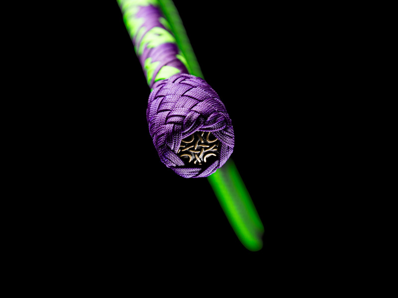 The concho of a 7 foot Joking Bullwhip